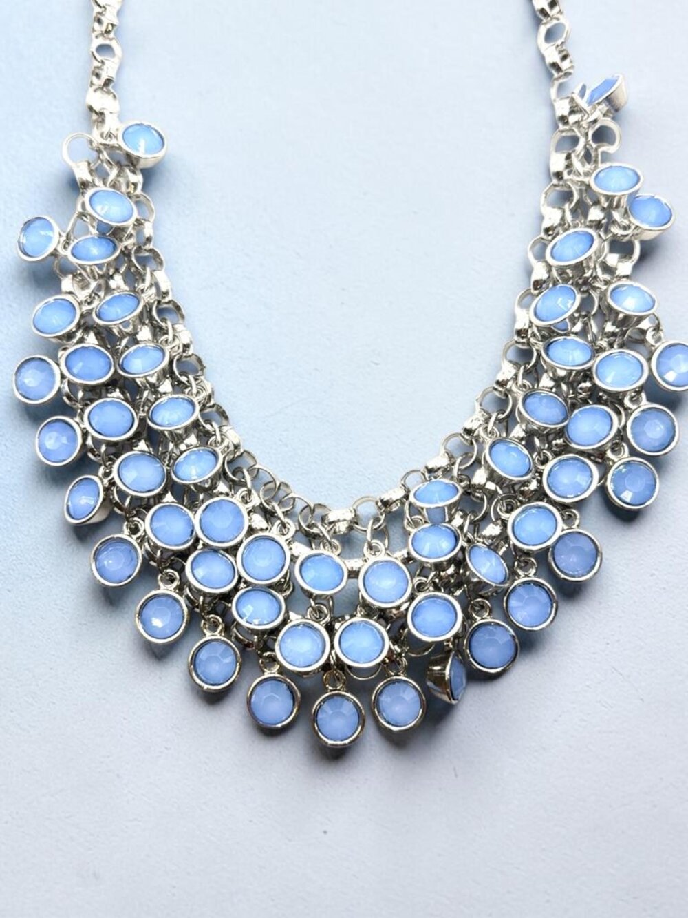 The Limited Bezel-Set Blue Stone Statement Necklace